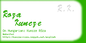 roza kuncze business card