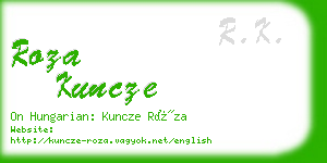 roza kuncze business card